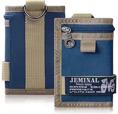 Teens Boys Canvas Short Trifold Wallet Fashion Ladies Students Leisure Money Folder With ID Window C