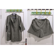 [PRELOVED] Oversized Blazer and Short Ecinos Tortilla Set