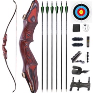 58" ILF Recurve Bow 20-50lbs Wooden Riser Limbs Takedown Bow