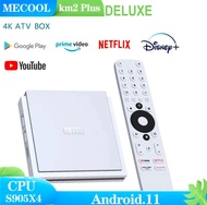 MECOOL KM2 PLUS DELUXE 4K Android 11 Certified TV BOX Google TV Dolby Vision Atmos 4GB DDR4 32GB 1000M LAN WIFI 6 Stream TV BOX