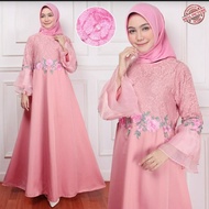 Muslim dress Wanita Motif Corak Bunga cantik Elegan