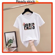 paris tshirt Cotton Plain Round Neck perempuan T-Shirt evisu t shirt