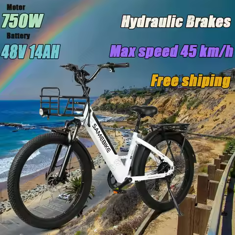SAMEBIKE RSA01Plus Electric Bike 750W Motor 48V 14AH Battery Electric Bicycle 26-inch Tire City Road