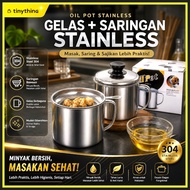 1.3 L Stainless Steel Oil Filter Container Glass 1.3 liters 1.3 liters Oil Strainer