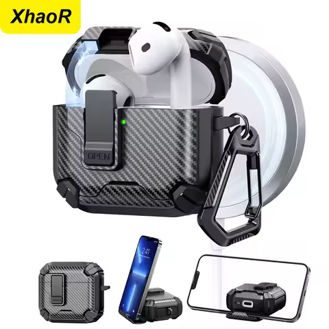Earphone Protective Cover for Airpods 4 ANC Magnetic Security Lock Case for Airpods Pro 2 With Hook