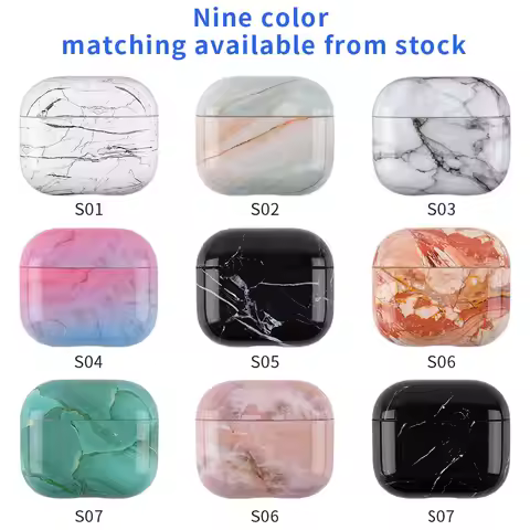 Marble Pattern Case For Apple Airpods 4 4th Generation 2024 Hard PC Cover For AirPods 4 AirPods4 Mar
