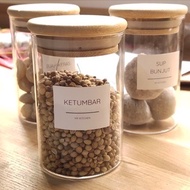 MINI SIZE! Minimalist White Pantry Label | Label Sticker Kitchen Dapur Rempah Spice | Waterproof Squ