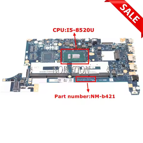 NOKOTION 01LW192 01LW193 01LW194 EE480 EE580 NM-B421 For Lenovo ThinkPad E480 E580 Laptop Motherboar