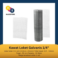 ZA1 Kawat Loket Galvanis 1/4" / Kawat Loket Galvanized / Ram Putih