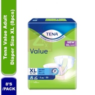 Tena Adult Value Diaper XL 8 pieces Tape Pampers Orang Dewasa Warga Emas
