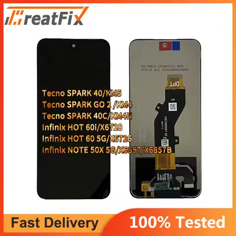 For Tecno SPARK 40 KM5 SPARK GO 2 KM4 SPARK 40C KM4N LCD Display+Touch Screen Digitizer