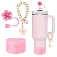 Stanley Cup Accessories Set- Water Bottle Siliocne Stanley Cup Boot Stanley Charms butterfly Straw C
