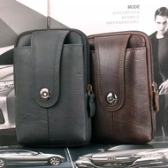 sarung hp kulit / tas hp pinggang / dompet hp 5 6 inch leather case
