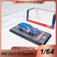New In Stock Inno 1:64 2024 D1gp Mazda Rx-3 Travel Edition #23 Alloy Miniature Diecast Model Mad Mik