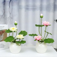 Simulation Lotus Buddha Lotus Buddha Hall Flower Buddha Front Flower Home Decoration Flower Potted F