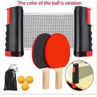 1/2pcs Portable Ping Pong Set: Quick Set-Up, Rackets, Balls And Extendable Net, Convenient For Indoo