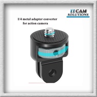 1/4'' METAL ADAPTER CONVERTER / TRIPOD MOUNT FOR ACTION CAMERA GOPRO , INSTA360 CAMERA , EKEN , AKAS