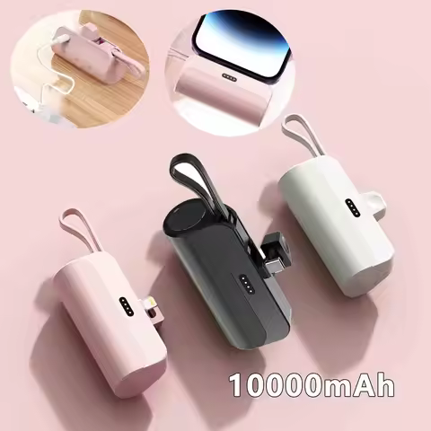 10000mAh Mini Capsule Power Bank Plug and Play External Battery Power Bank Phone Charger for Samsung
