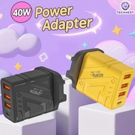 Mecha-style mobile phone charger, 4port（3USBand1PD) charger, USB fast charging, 5V3A triple U, Andro