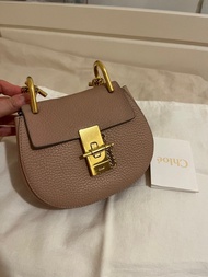 100%Real auth Chloe Drew nano 小豬包 dusty pink 粉紅色鍊條包 mini bag 迷你袋