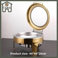Round Chaffing Dish Buffet with Cover 6.8Quart Chaffing Servers with Glass Lid Food Warmer Set