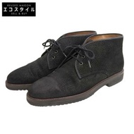 Salvatore Ferragamo STUDIO ALPINE Spirit 麂皮短靴，Vibram 鞋底，男款，黑色，6EE 碼