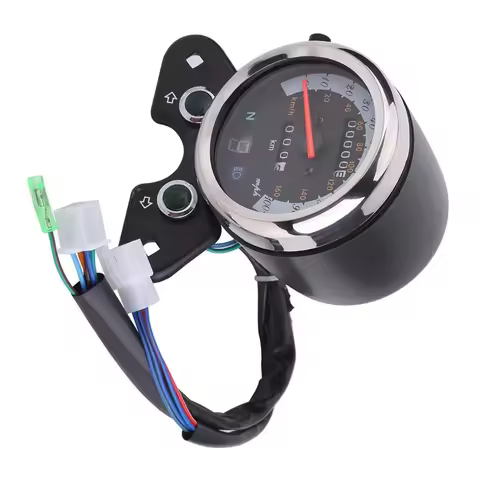 12V Motorcycle LED Odometer Speedometer Tachometer Dual Speedo Meter for Suzuki Cafe Racer