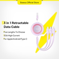 Baseus 3in1 3.5A Retractable Fast Charging Cable With Micro +Type C+ Lighting Support Data Transmiss