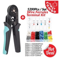1200PCS Wire Ferrules, Insulated Crimp Pin Terminal Kit for Electrical Projects, AWG 24-7, 8 Sizes,F