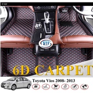 TOYOTA VIOS ( 2008 - 2013 ) CARPET CAR MAT 6D PREMIUM PU LEATHER CUSTOMIZED FIT KARPET KERETA