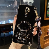 AnDyH Long Lanyard Casing For OPPO A9 A5 2020 Phone Case OPPO F11 Pro Cute Astronaut Desk Holder Case