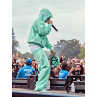 6PM Drill Embroidered Letters Hip-Hop Fleece Lining Pullover Hooded Sweatshirt Long Sweat