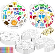 Cinrobiye 24 Set Fathers Day Coloring Craft Kits – Color Your Own Father’s Day Wheel – Bulk Happy Fa
