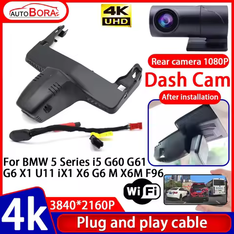 ZhuCamX Video Recorder UHD 4K Plug and Play Car DVR Dash Cam Camera for BMW 5 Series I5 G60 G61 G6 X