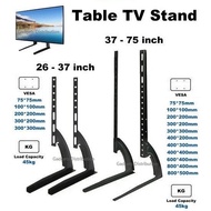 Universal 26-37 inch & 30-75 inch Screen Size Sturdy Desk Table Top TV Monitor Stand Mount Load Capa