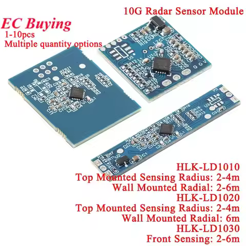 10Pcs/1pc LD1030 LD1020 LD1010 10G Smart Human Presence Sensing Radar Module Intelligent Human Micro