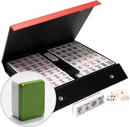 DONGZENG Mahjong Sets New Chinese Mahjong Mah Jongg Game Set Large 36mm 144 Tiles 1.4" Acrylic Tiles with Carrying Travel Case (Mah Jong, Mahjongg, Mah-Jongg, Mah Jongg, Majiang) [專業中式麻將]