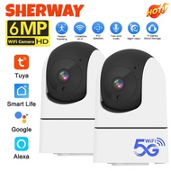 2Pc 2K 6MP Tuya 5G WiFi IP Camera Baby Monitor Indoor Two Way Talk 6x Zoom PTZ 360° Surveillance Cam