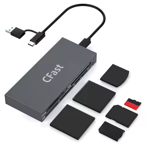 CFast Card Reader Read 6 Cards Simultaneously Memory Stick Pro Duo Adapter 5Gbps USB 3.0 USB C for C