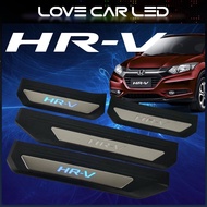 4PCS Honda HRV 2013-2022 RU1/2/3/4/5 Side Steel Plate/Door Side Step With Led Blue