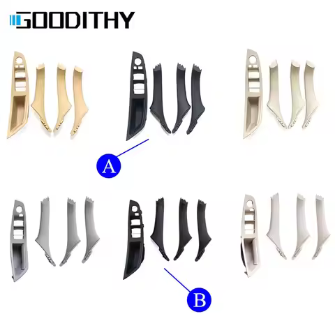 4PCS Interior Window Lift Switch Cover Driver Door Inner Handle Cover Trim For BMW 5 Series F10 F11 