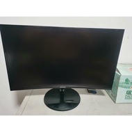Monitor Samsung C27F390FHC, skrin melengkung 27 inci, berfungsi seperti biasa.