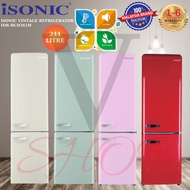 ISONIC 244L DOUBLE DOOR VINTAGE REFRIGERATOR IDR-BCD261LH (CREAMY WHITE/GREEN/PINK/RED)