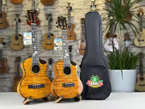 Professional 26' Acoustic Ukulele With Solid Flame Maple TOP/Flame Maple Body, 24 Concert Ukulele / 