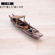 Chinese Style Wooden Boat Model Decoration Crafts Handmade Boat Decoration Real Wooden Boat Fishing 