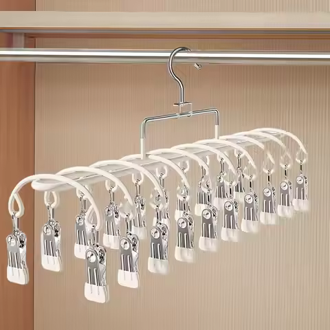 Legging Hanger Laundry Drying Rack with 20 Clips Legging Storage for Closet Bedroom Dorm College Apa
