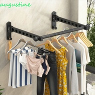AUGUSTINE Drying Rack, Foldable Non-Punching Wall Mounted Clothes Hanger, Large Space 6/8/10 Holes R