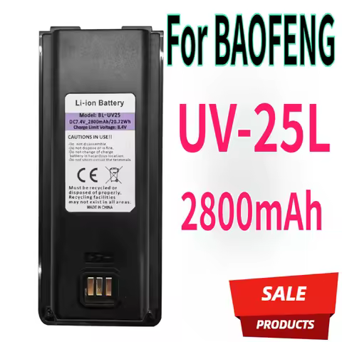 For BAOFENG UV-25L Walkie Talkie Battery Type-C Charge BL-UV25 High Capacity Li-ion for BF-UV25L Por
