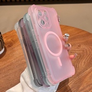 Built-in Magnetic Matte Soft Case For iPhone 15 Pro Max 15 Plus 16 Pro Max 16 Plus 16e 17e 17 Pro Ma