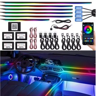 18 In 1 Car Interior Ambient Light Strip Dual Zone Symphony RGB Rainbow Acrylic Led Strip Atmosphere